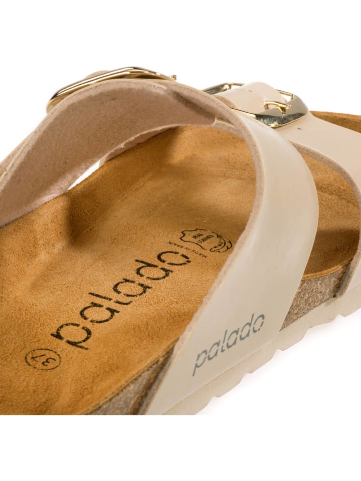 palado Pantoletten in Lack Glatt Creme Gold günstig kaufen