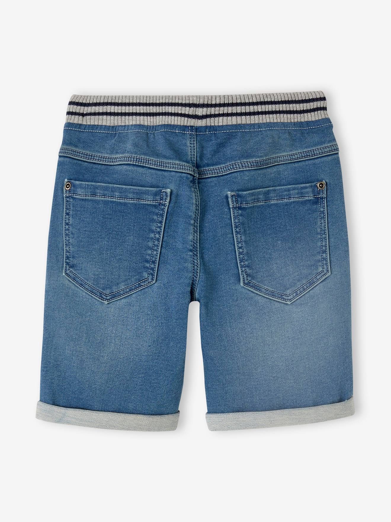 Vertbaudet Jungen Shorts mit Schlupfbund, Denim-Look - blue stone