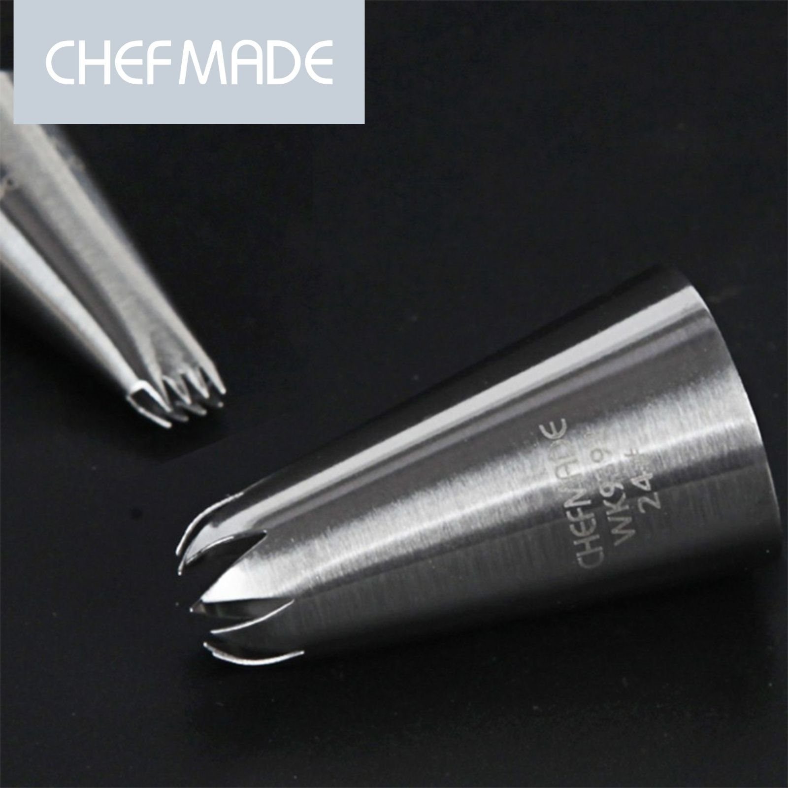 Chefmade Spritzbeutel Mehrwegspritzbeutel 54tlg Set zum Backen (CHEFMADE, 54tlg Spritztüllen und Spritzbeutel Set zum Backen, Modellierwerkzeug, Torten modellieren, Torten dekorieren, Mini Teigschaber, Backzubehör, Backhelfer, Backwerkzeug, Premium)