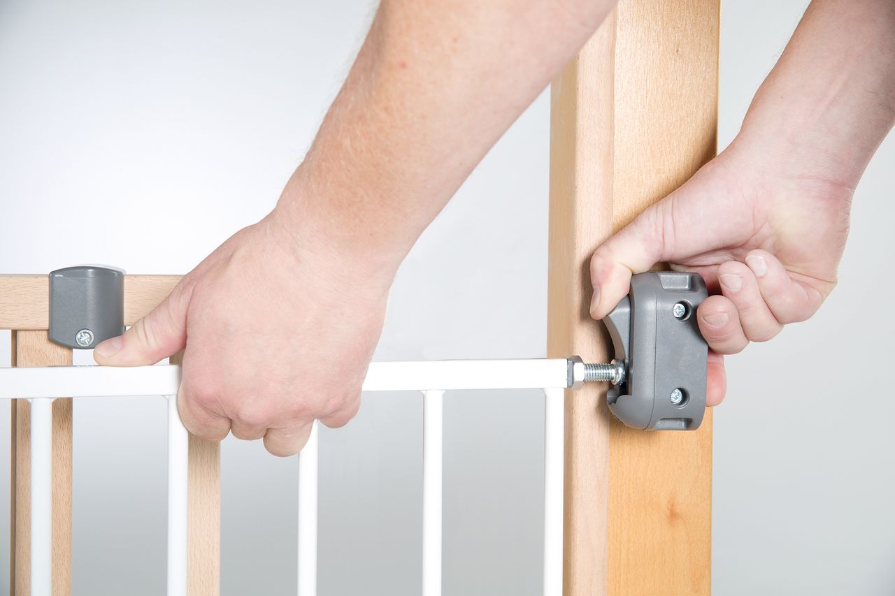 Roba Türschutzgitter 'Easy Step', Metall Schutzgitter weiß, extra hoch, variable Breite 60-97cm