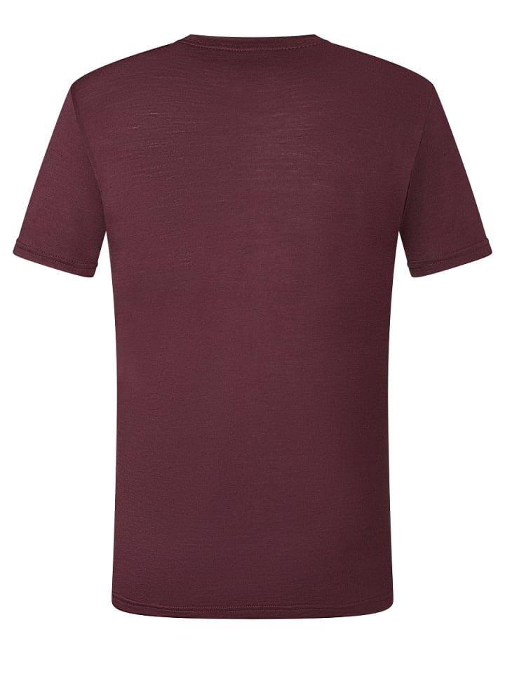 super.natural Merino T-Shirt M GOGGLE TEE in weinrot günstig kaufen S