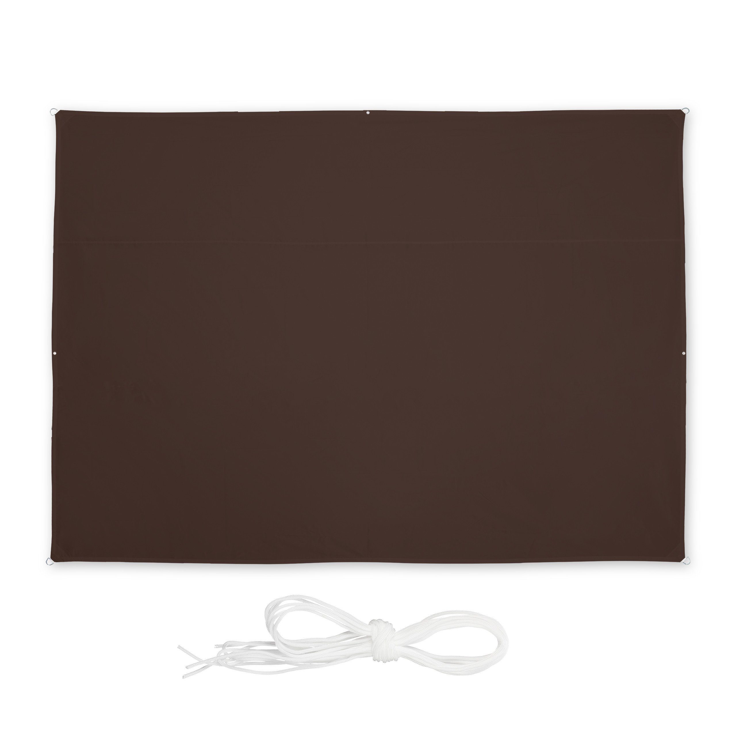 relaxdays Sonnensegel Rechteck Sonnensegel in Braun, 2,5 x 3,5 m