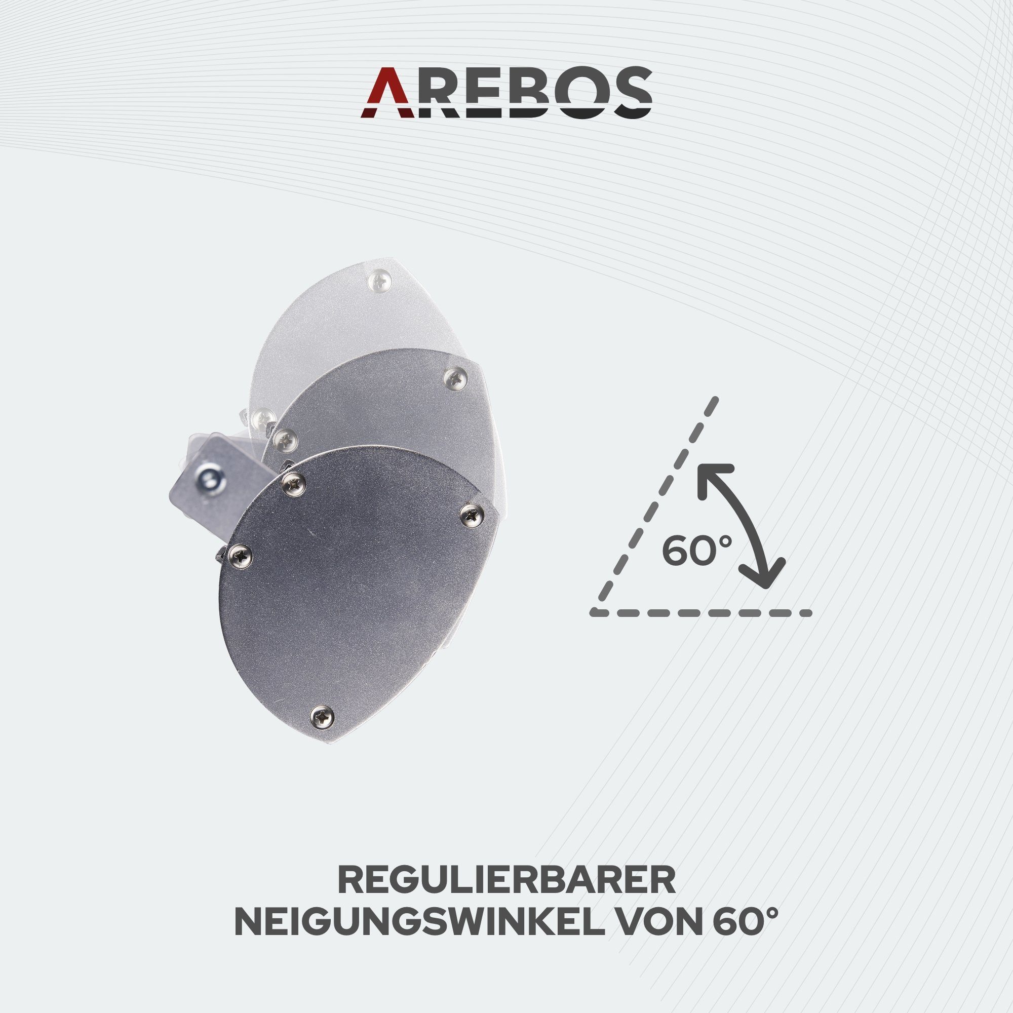 Arebos Heizstrahler 2.000 W, Infrarotheizstrahler mit Fernbedienung, 3 Heizstufen