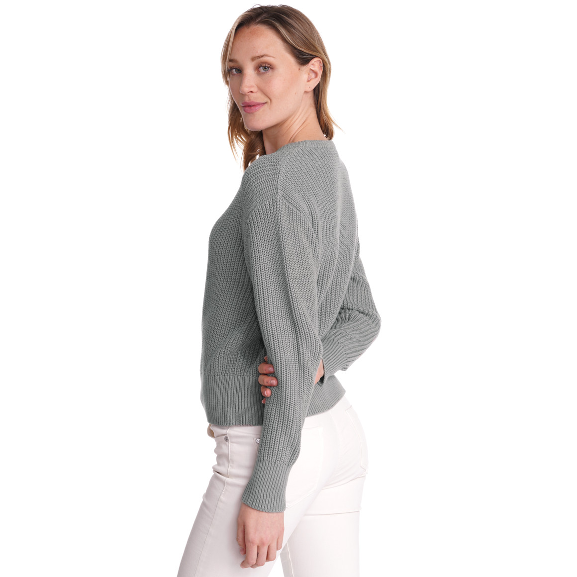 Damen Strickpullover mit Rundhalsausschnitt