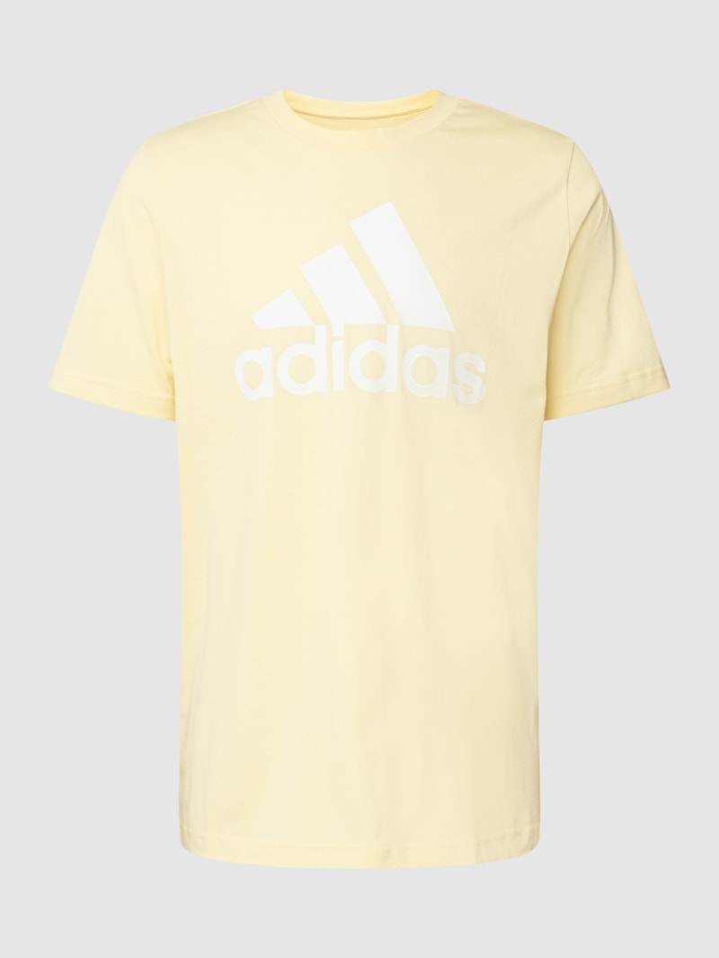 T-Shirt mit Label-Print in gelb