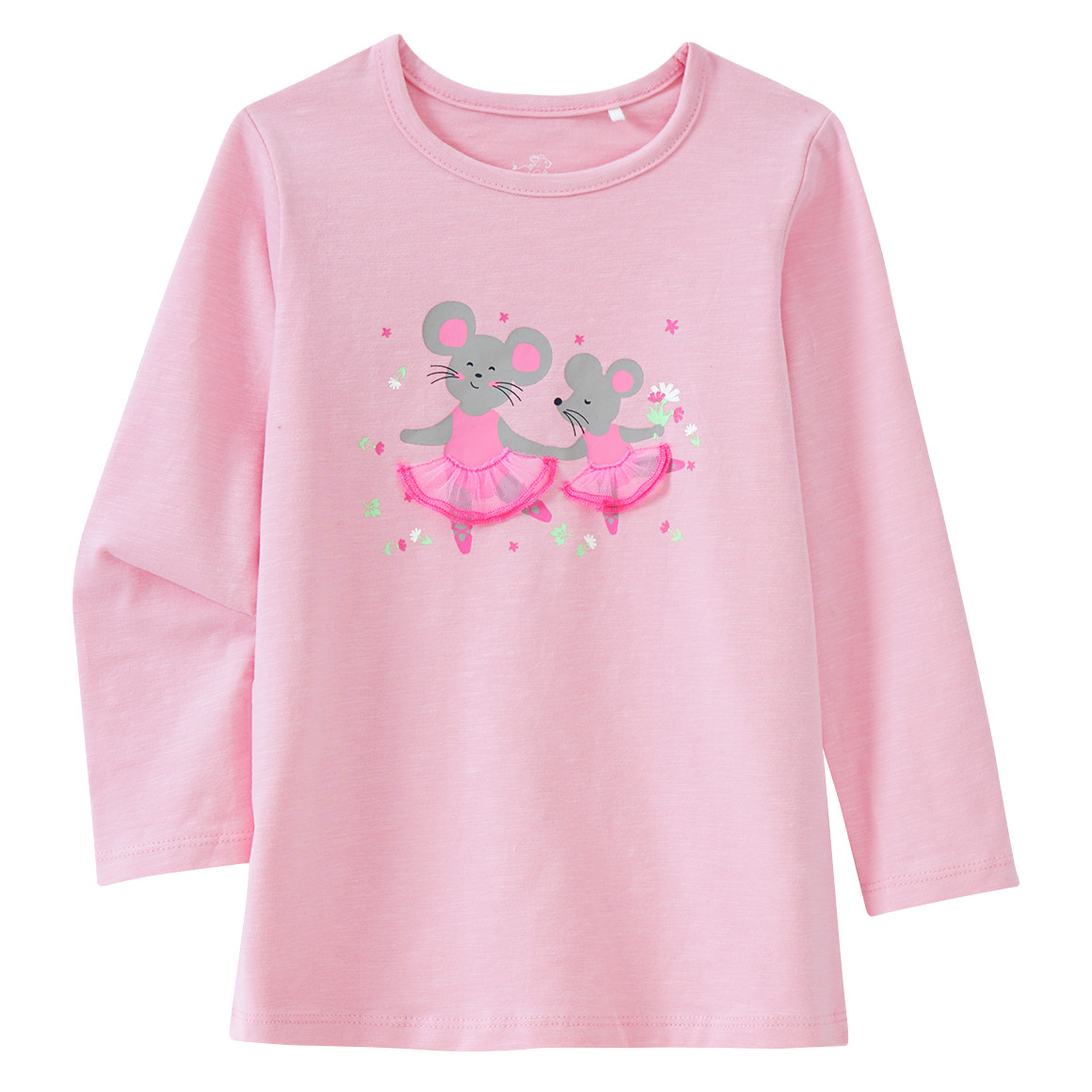 Mädchen Langarmshirt mit Mäusen