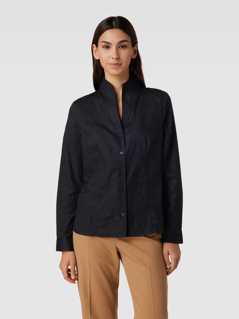 Bluse mit Stehkragen in schwarz