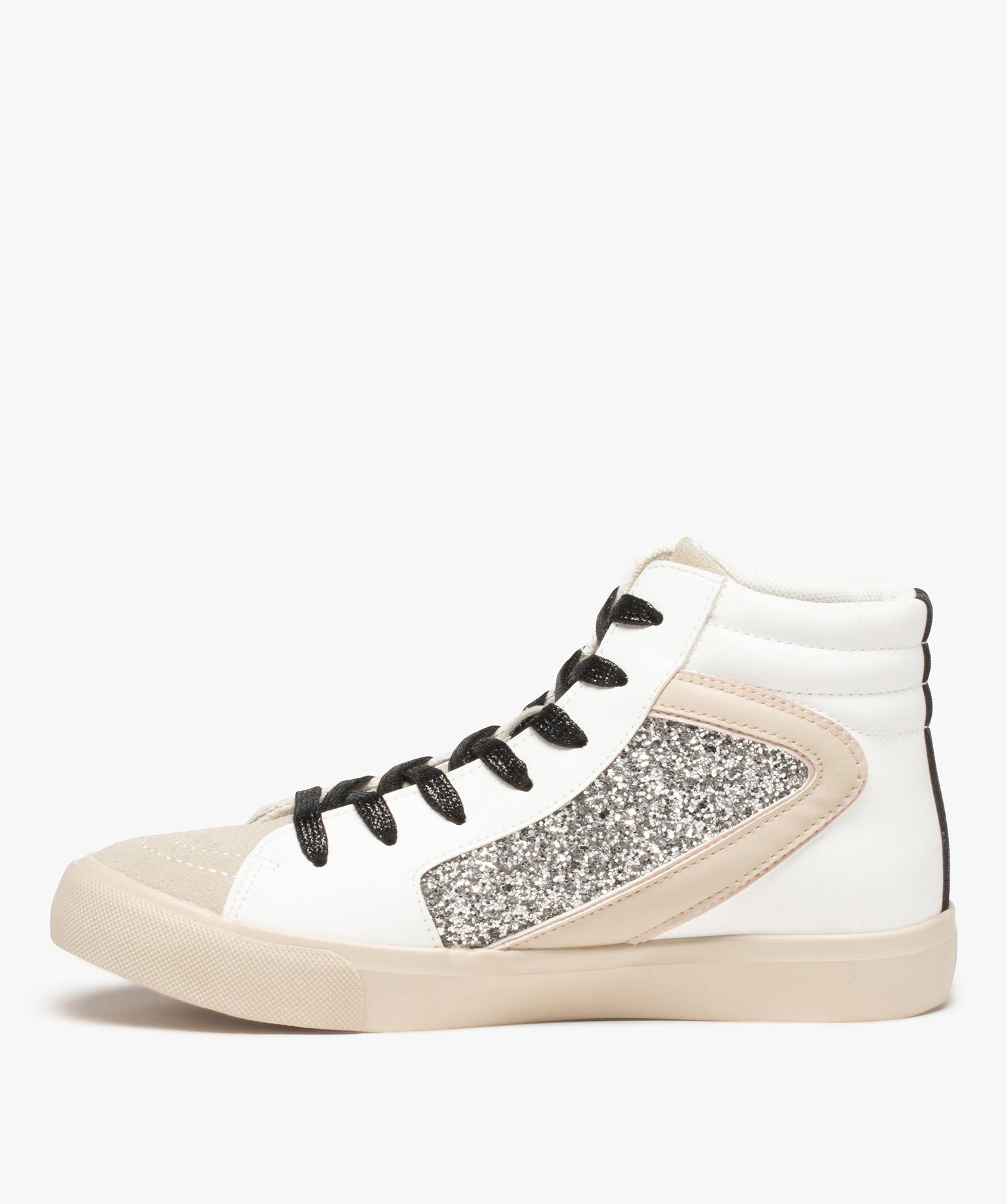 Baskets femme semi-montantes en suédine à motif jungle et ... blanc | GEMO