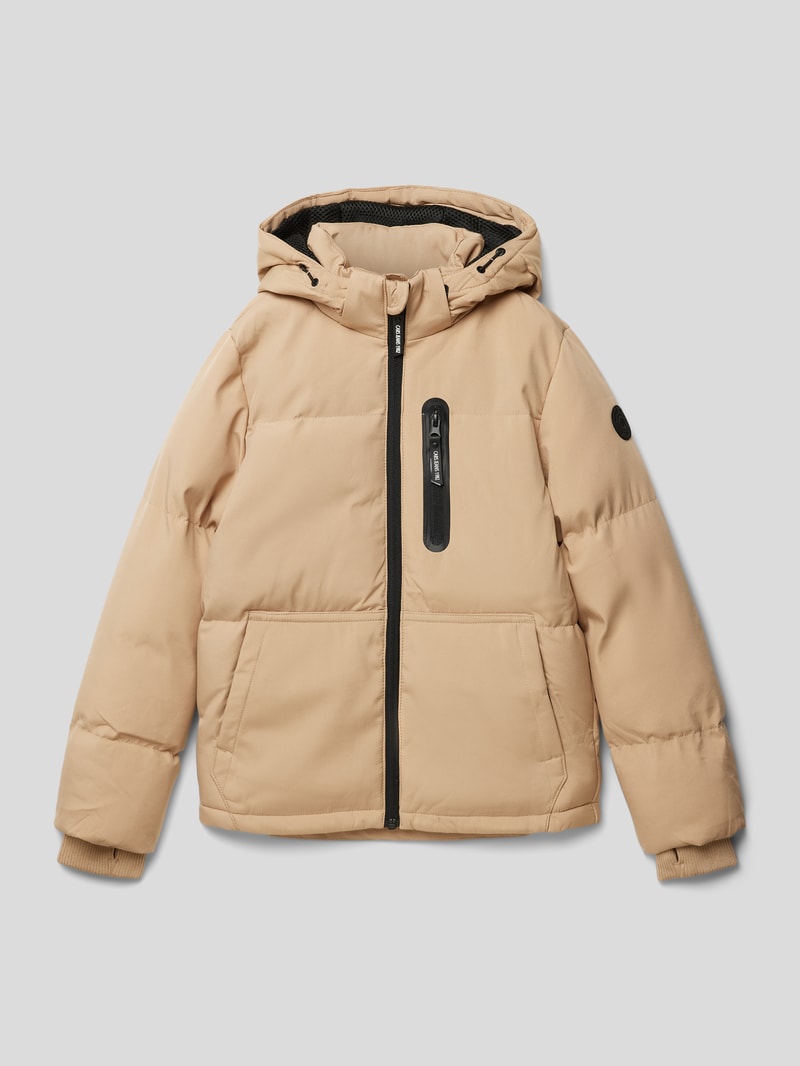 Steppjacke mit Reißverschlusstasche in sand