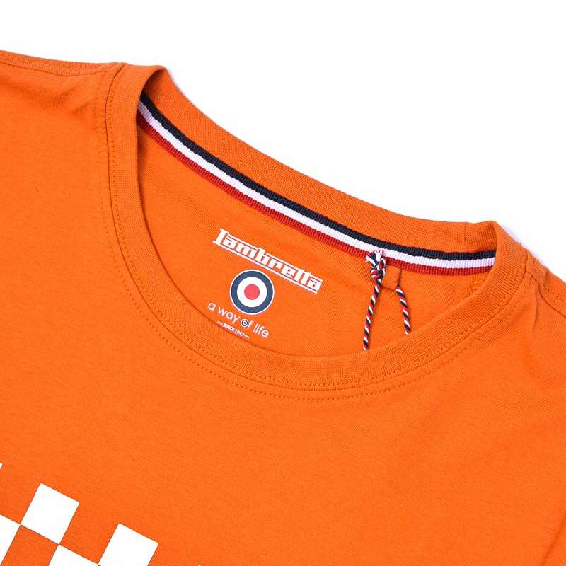 Lambretta Checker Board Herren T-Shirt SS0159-BRNT ORANG