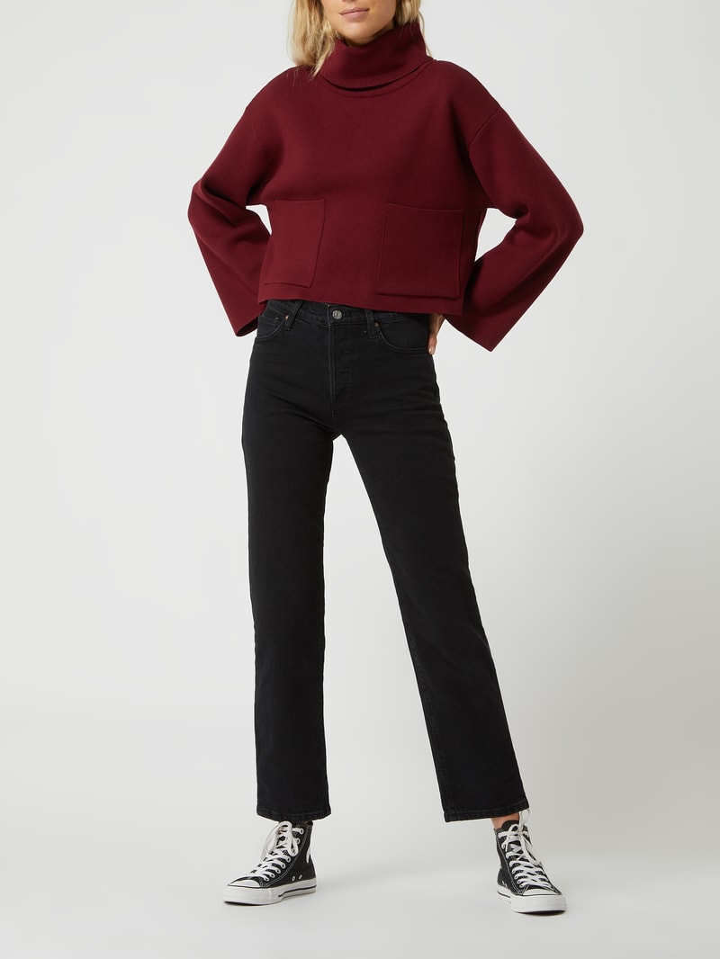 Straight Fit Jeans mit Stretch-Anteil Modell 'Premium' in schwarz