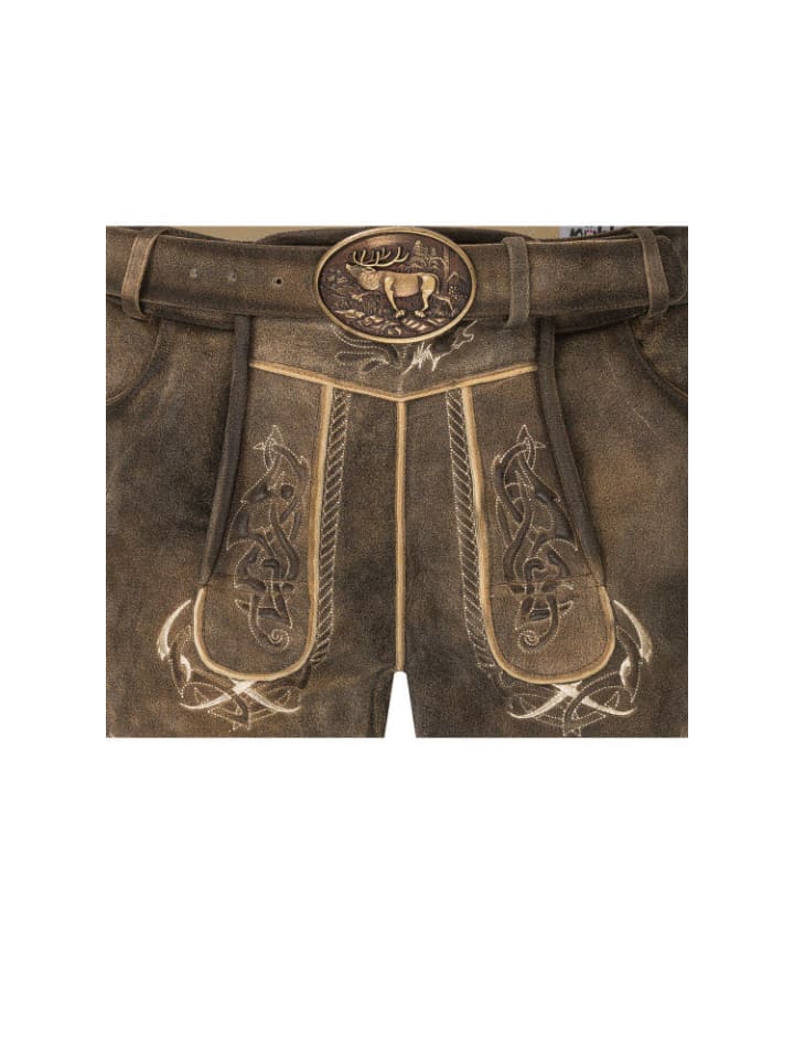 Nübler Lederhose kurz Konrad in Havana günstig kaufen