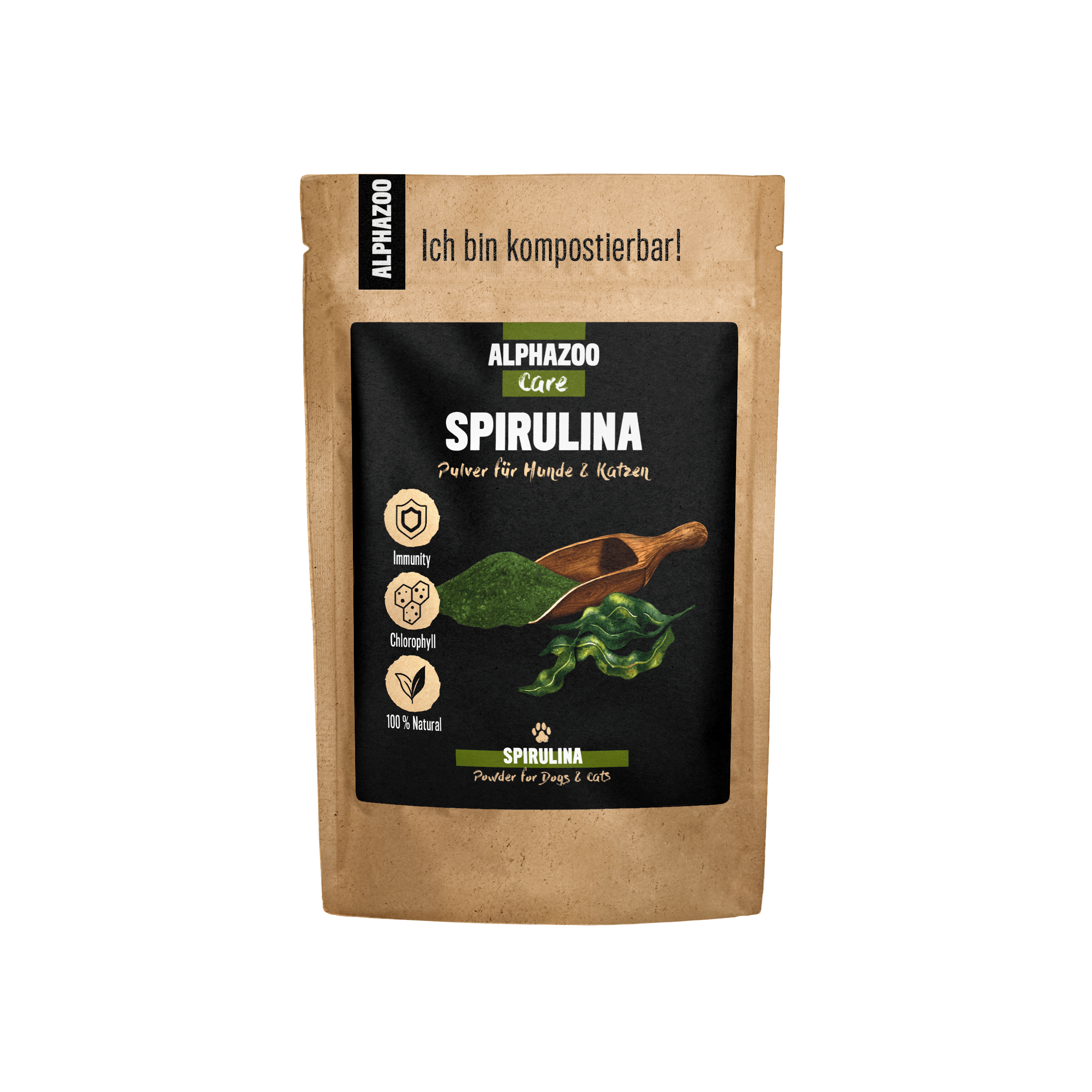 ALPHAZOO Ergänzungsfutter & Aufzucht ALPHAZOO Spirulina-Pulver für Hunde und Katzen 100 g