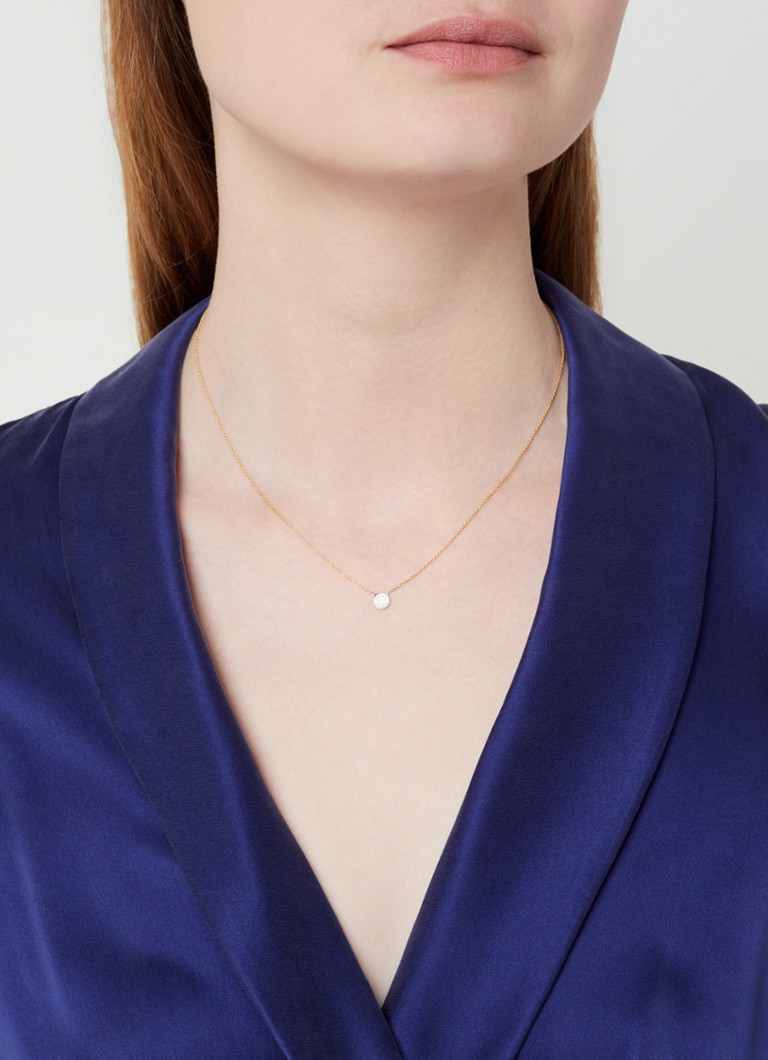 Culet Jewellery Circle necklace of 18 carat yellow gold with diamond