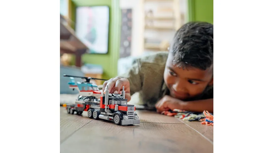 LEGO Creator 3in1 31146 Tieflader mit Hubschrauber