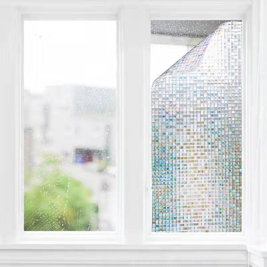 Fensterfolie Fensterfolie mit Mosaikmuster, Statische Haftung & Blickdicht, Welikera, UV-Schutz, zuschneidbar, 40*200cm