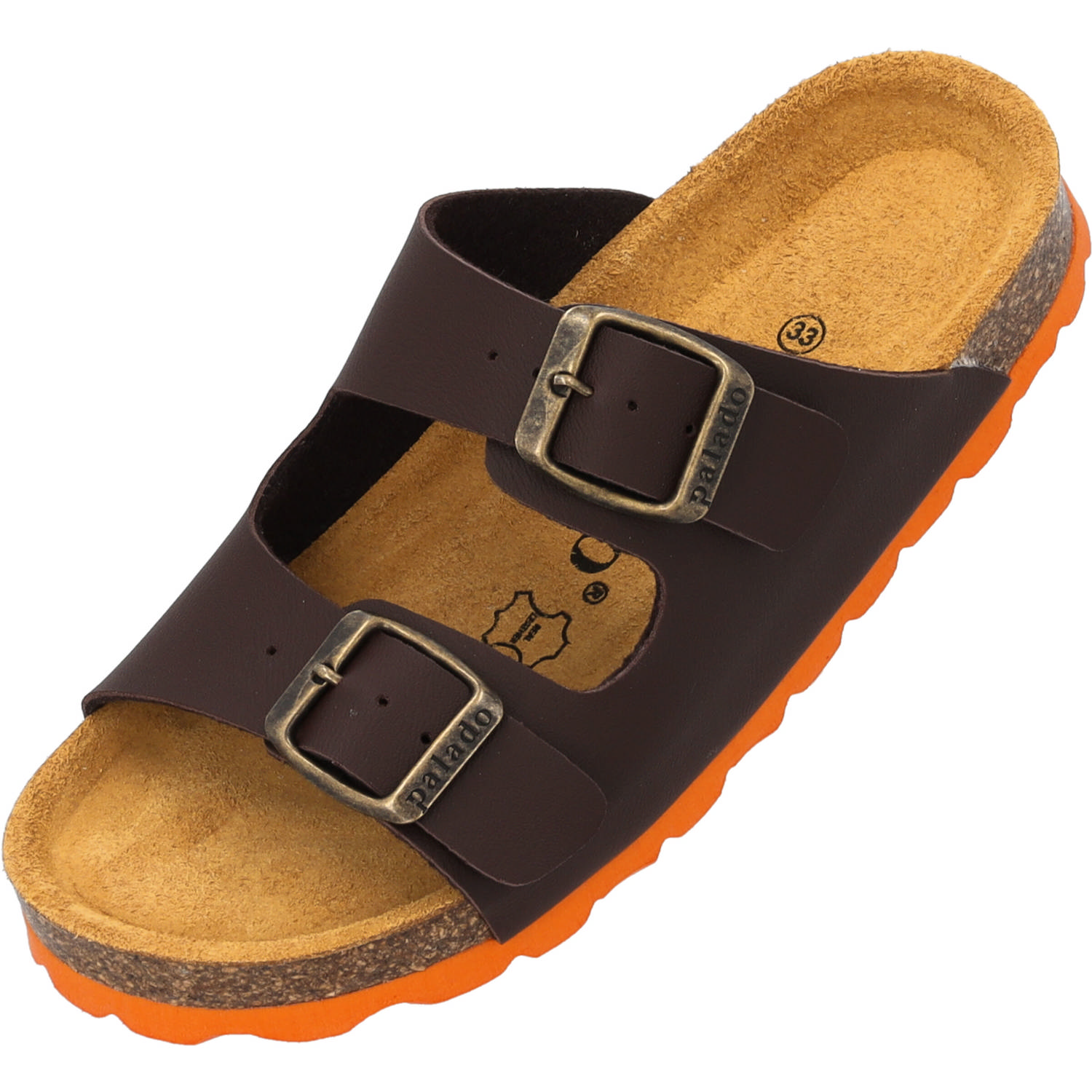 Palado Kids Korfu B Basic, Pantoletten, Kinder, Dunkelbraun/Orange