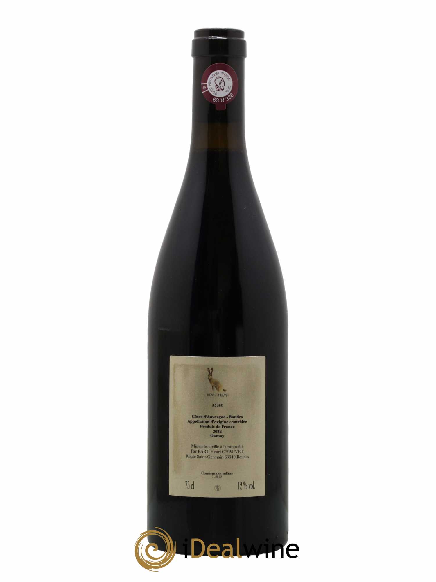 Vin de France Cuvée Rouge Henri Chauvet 2022 - Lot de 1 Bouteille