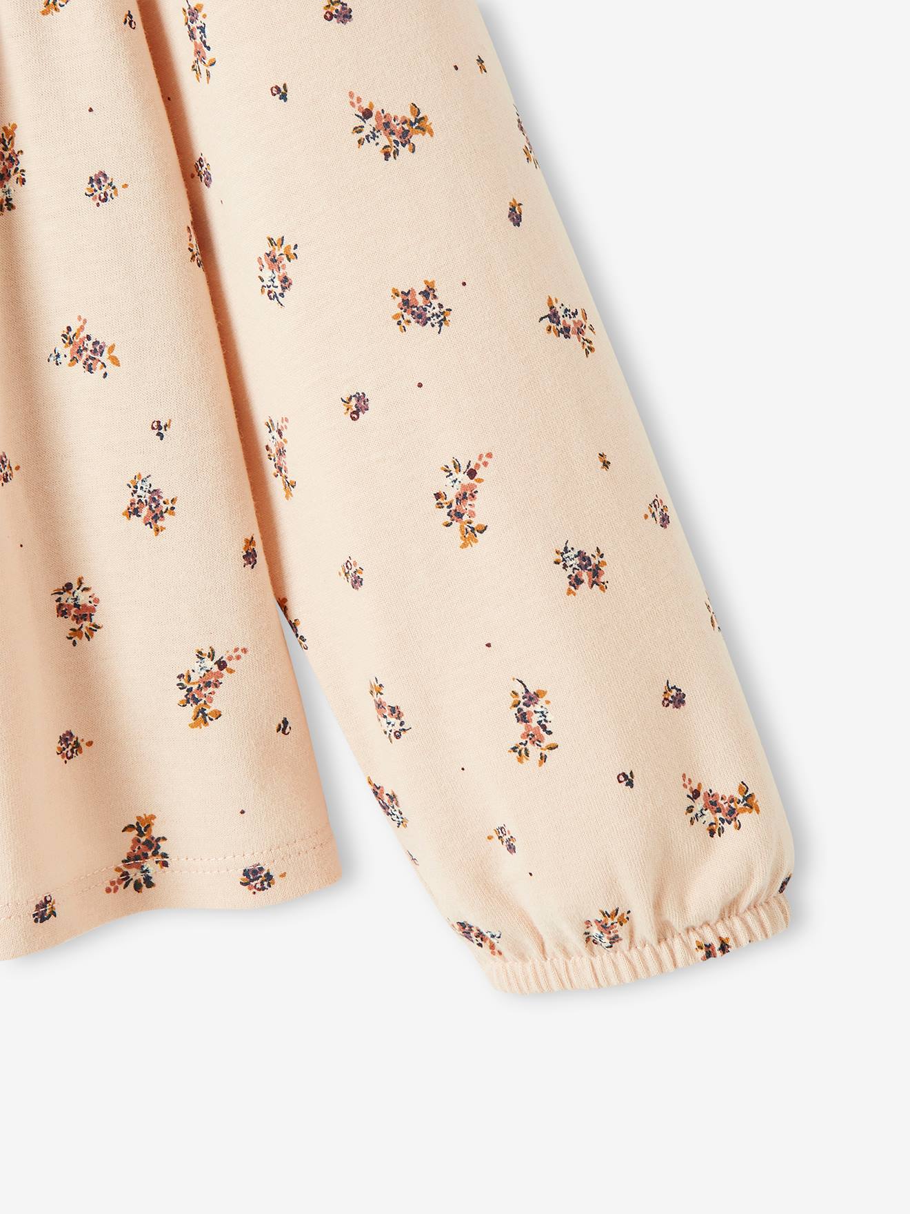 T-shirt forme blouse imprimé fille marron foncé