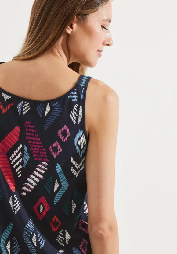CECIL Top mit Print und Stickerei