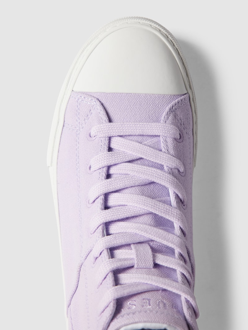 High Top Sneaker mit Label-Applikation in lila