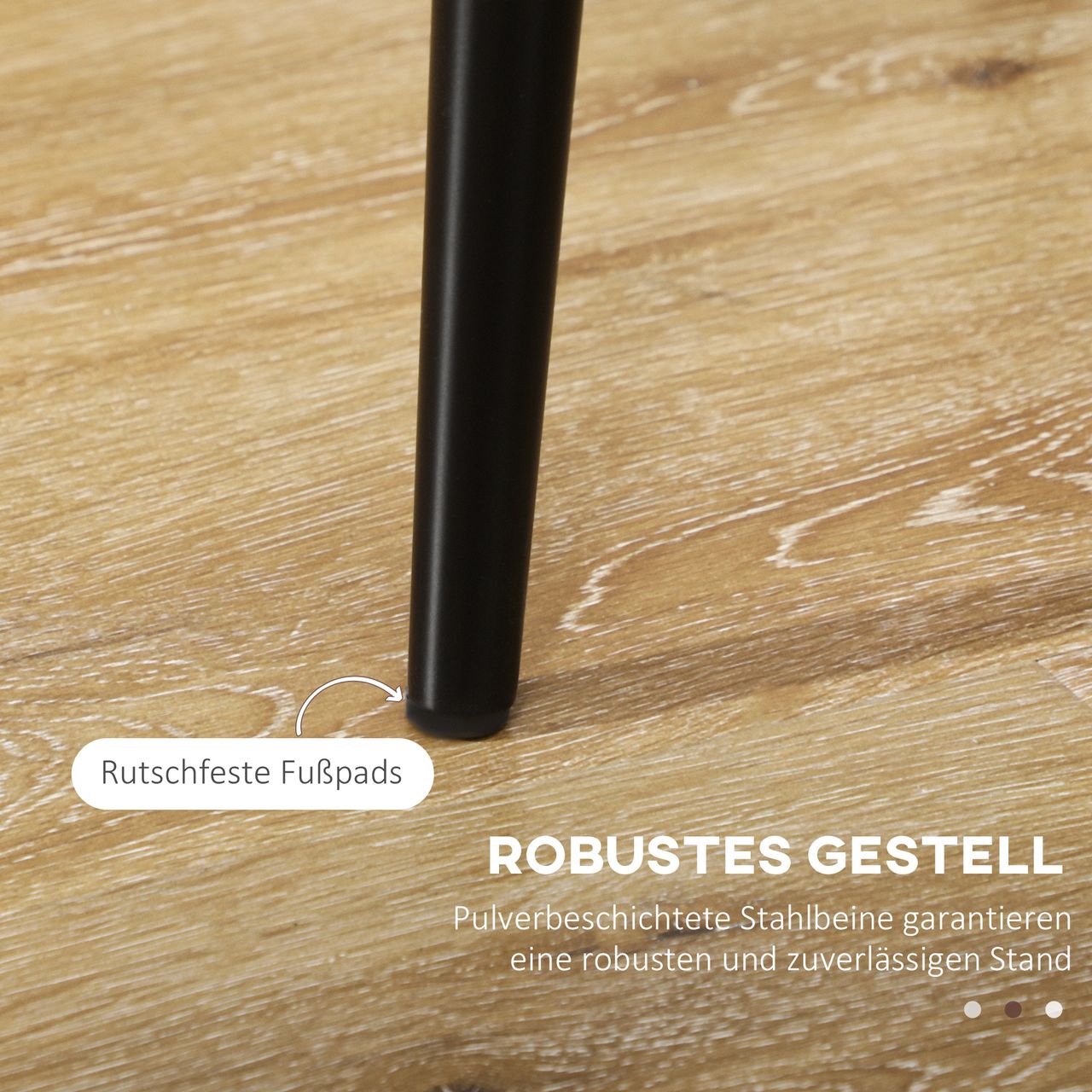 HOMCOM Esszimmerstuhl, 4er-Set Küchenstühle, Essstuhl mit Rückenlehne, Samtoptik