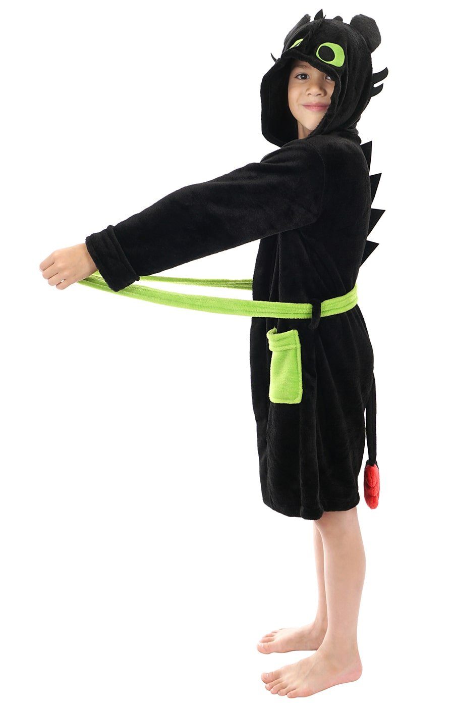 GalaxyCat Bademantel Ohnezahn Kinderbademantel mit Kapuze für Drachenzähmen leicht gemacht, Polyester, Bademantel, Gürtel, Gürtel, Ohnezahn Kinderbademantel