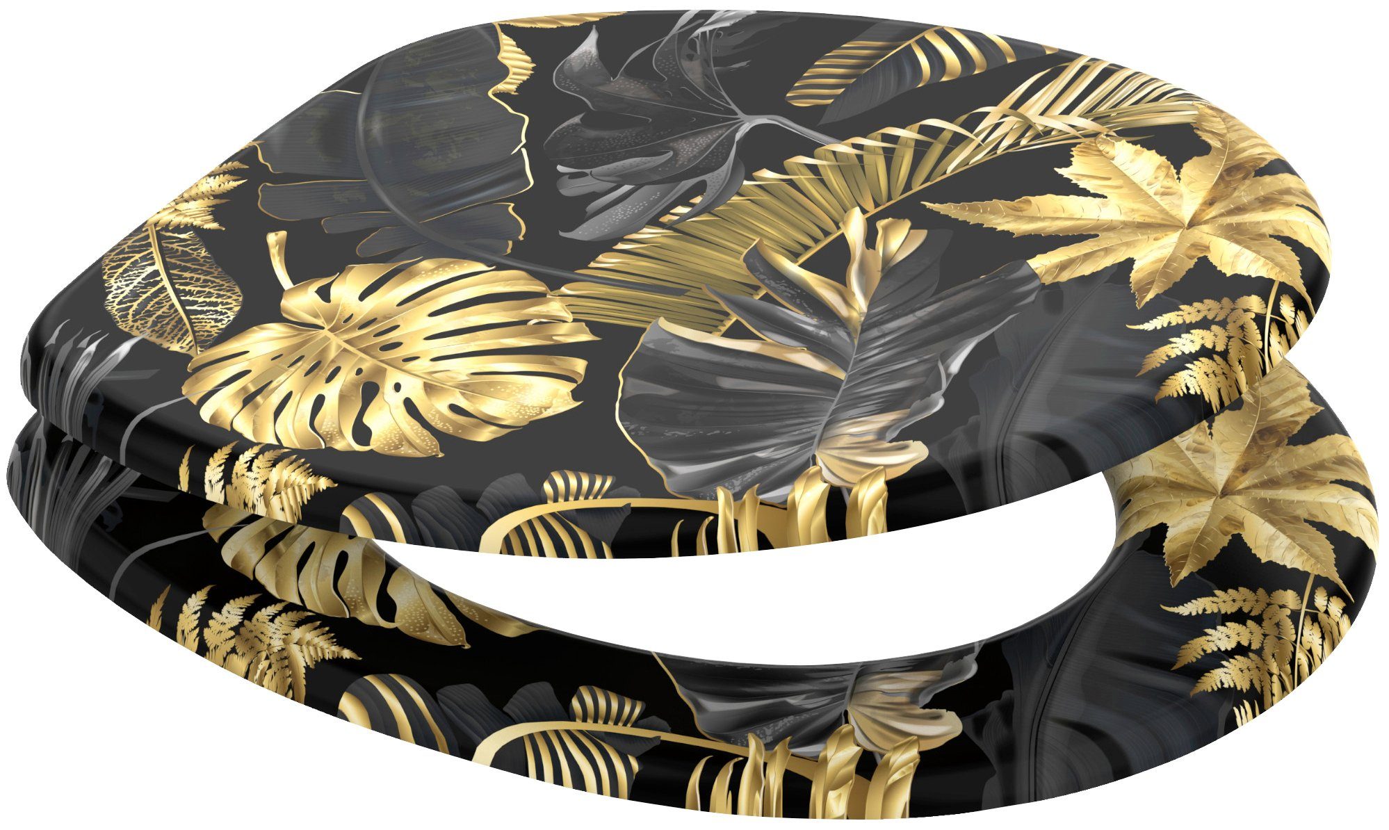 Sanilo WC-Sitz Golden Leaves, mit Absenkautomatik, BxL: 37,7 x 42,0 - 47,0 cm