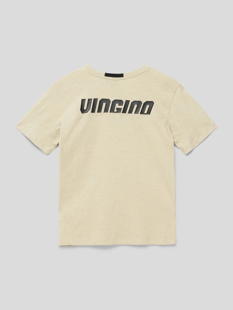 T-Shirt mit Label-Print in hellgrau