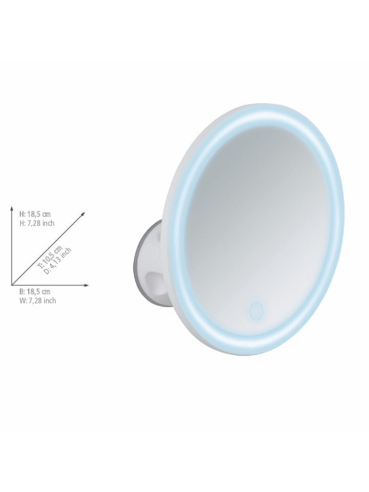 Wenko LED-Wandspiegel Isola, LED-Wandspiegel Mod. Isola in Weiß günstig kaufen onesize