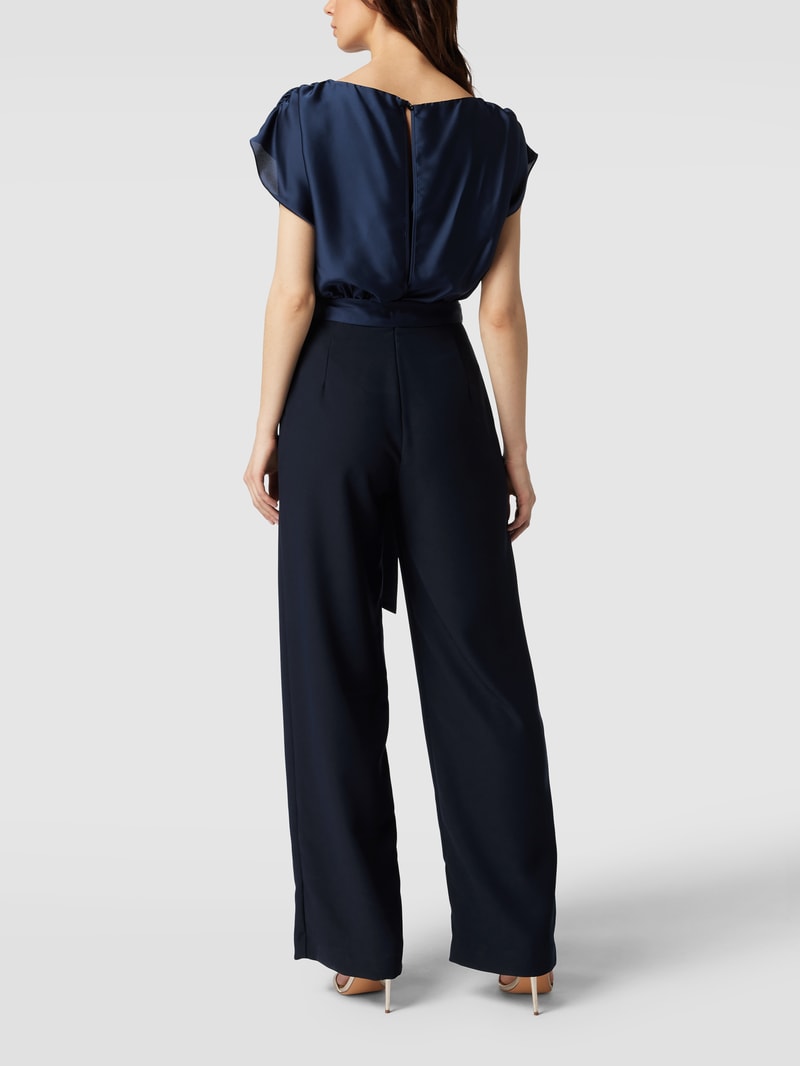 Jumpsuit mit Rundhalsausschnitt in marineblau