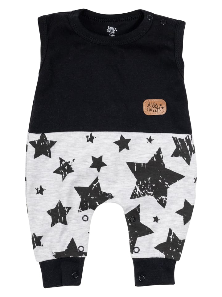 Baby Sweets 2tlg Set Strampler   Halstuch Lieblingsstücke Sterne in schwarz grau günstig kaufen 56