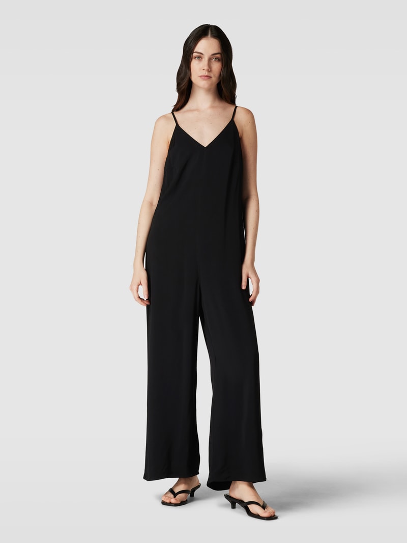 Jumpsuit aus reiner Viskose in schwarz
