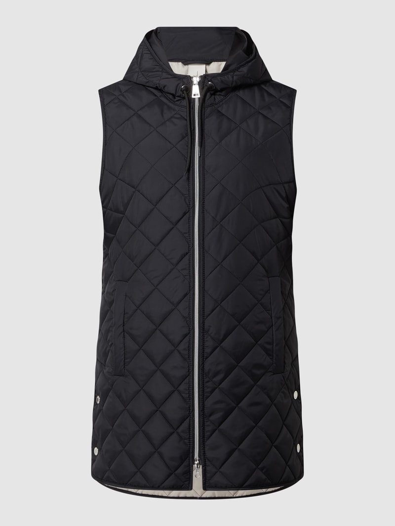 Steppjacke mit Label-Patch in schwarz