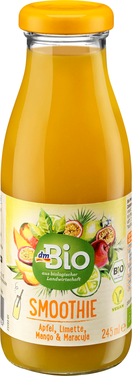 Smoothie, Apfel, Limette, Mango & Maracuja, 245 ml