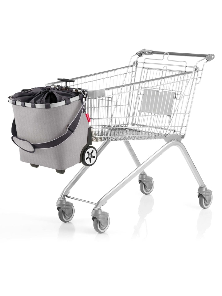 Reisenthel carrycruiser - Einkaufstrolley 47.5 cm (frame raffia black) in herringbone grey günstig kaufen onesize