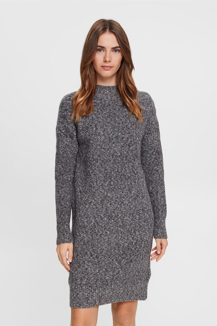 Strukturiertes Strickkleid mit Wolle