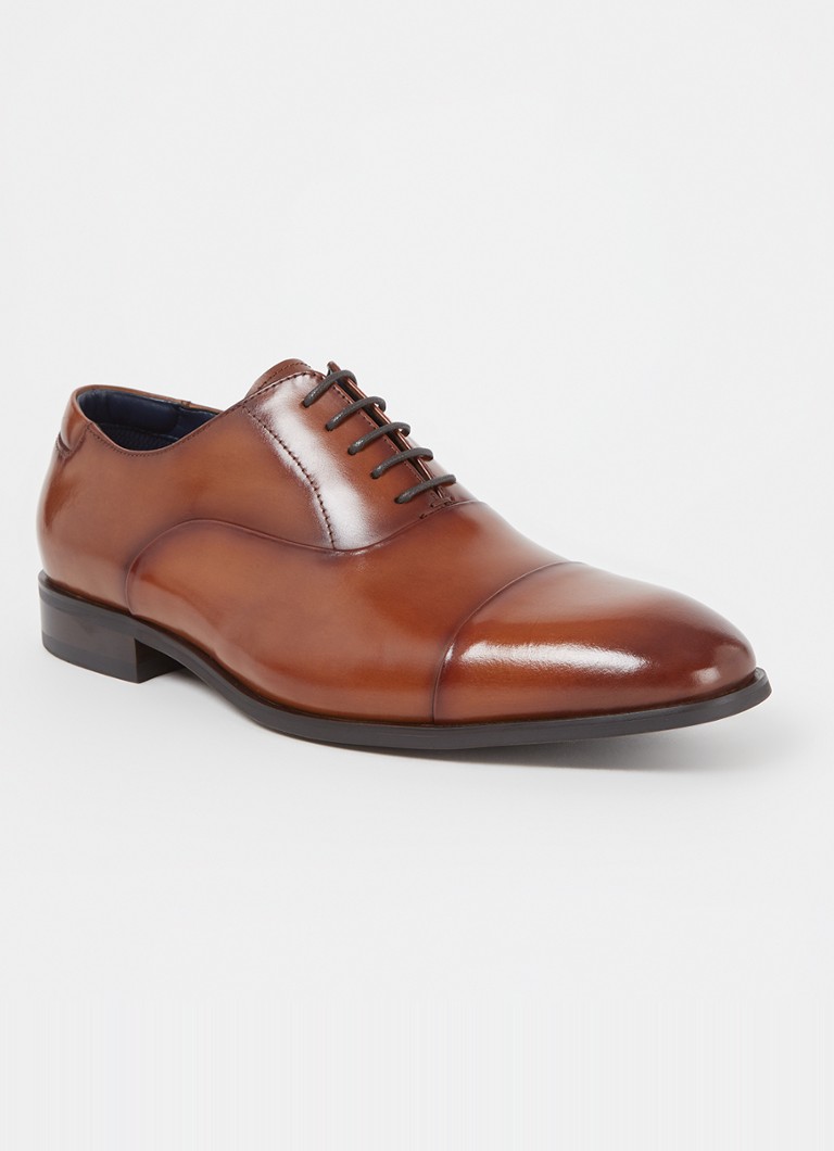 Dune London  Wide Fit Secrecy veterschoen van leer