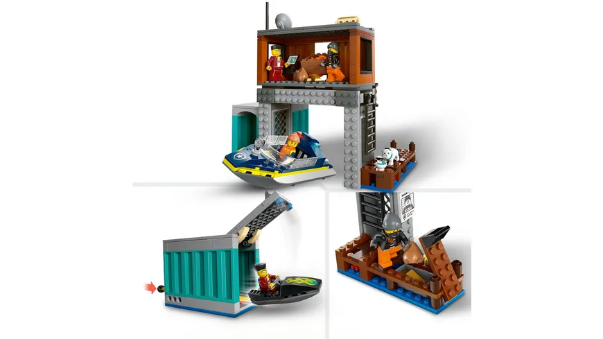 LEGO City 60417 Polizeischnellboot und Ganovenversteck