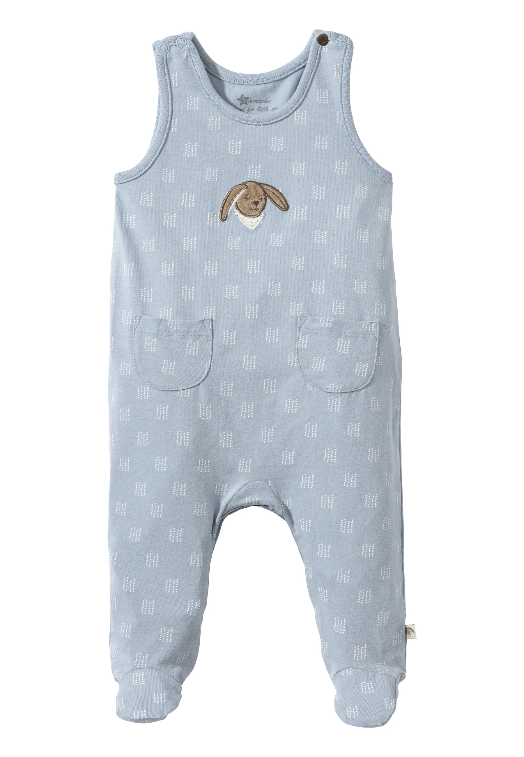 Strampler Set Jersey Hase Happy zweiteilig in graublau