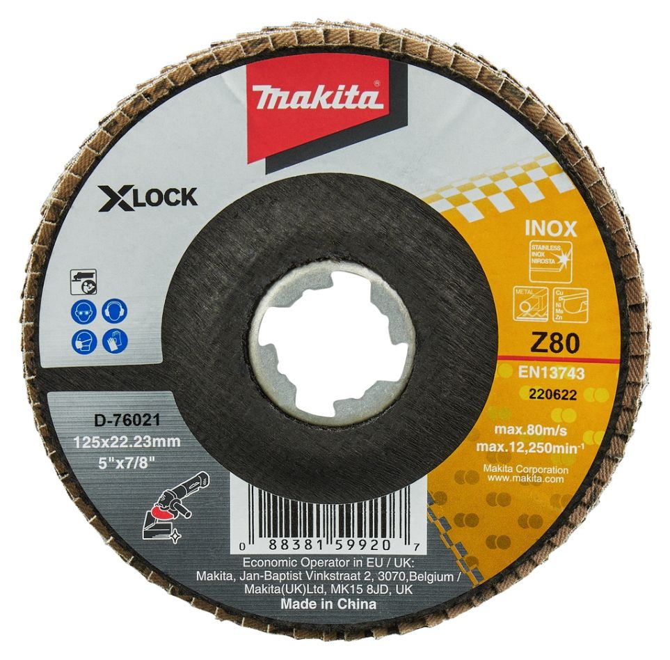 Makita Zubehör D-76021 Lamellenschleifscheibe X-LOCK 125 mm Z80