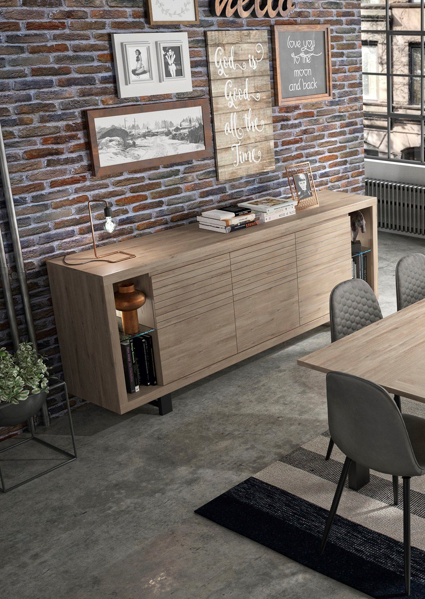 Gami Anrichte Clay, mit dekorativen 3D-Elementen