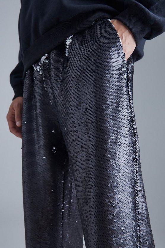 Lockere Pailletten-Hose