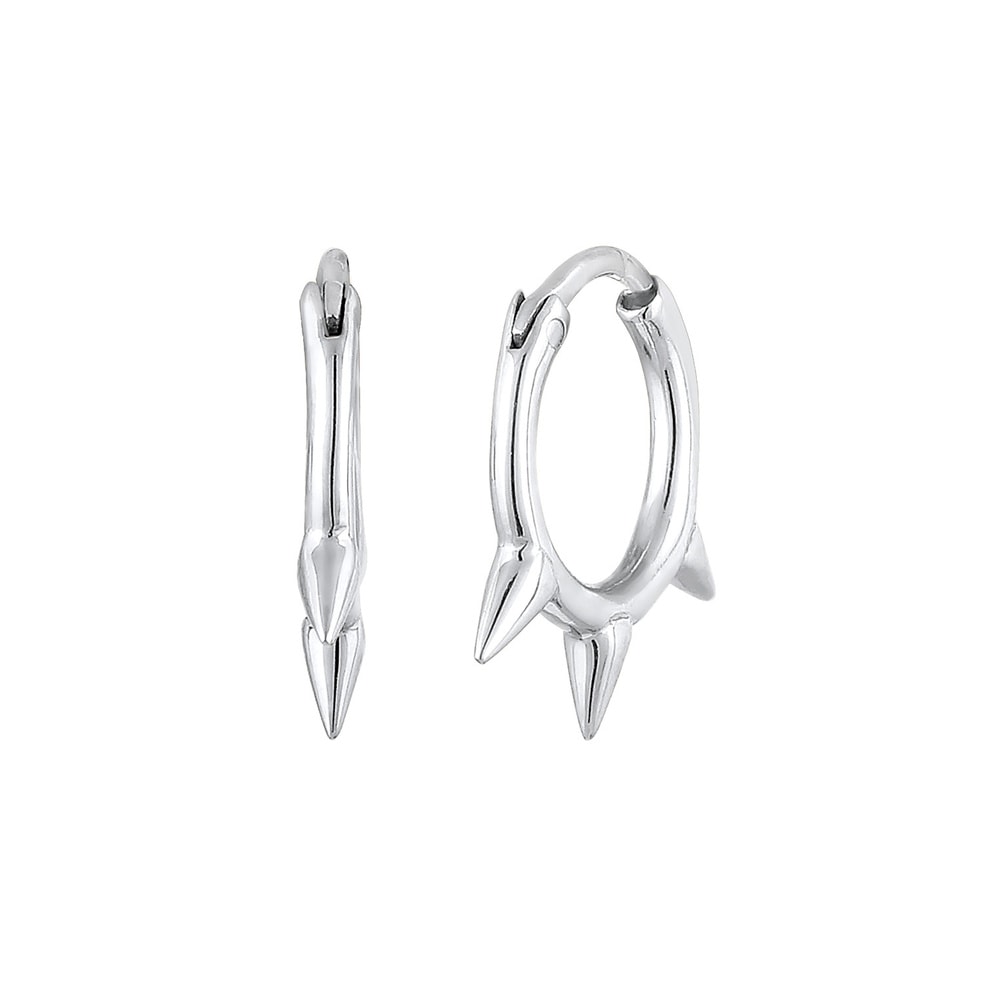 Elli Elli Boucles d'Oreilles Pointes Créoles Boucles d'Oreilles Femme - (925/1000) Arg Boucles d'oreilles