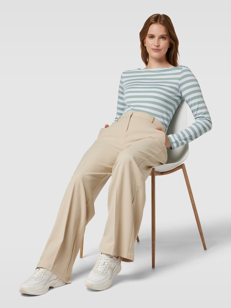 Longsleeve mit Streifenmuster in schilf