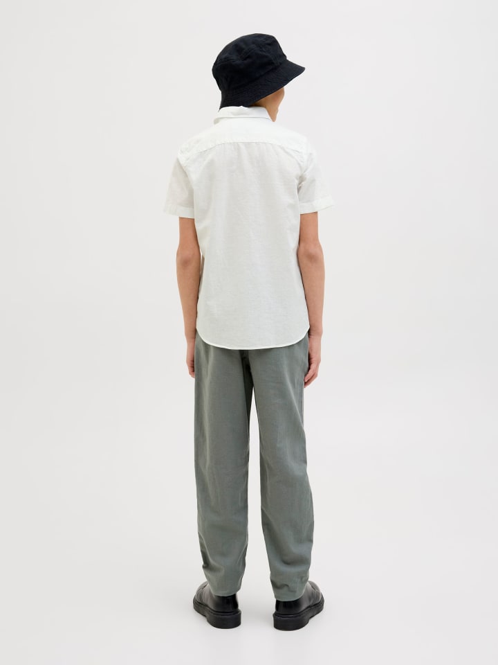 JACK & JONES Junior Kurzarmhemd JJBREEZE LINEN BLEND SHIRT JNR in white günstig kaufen