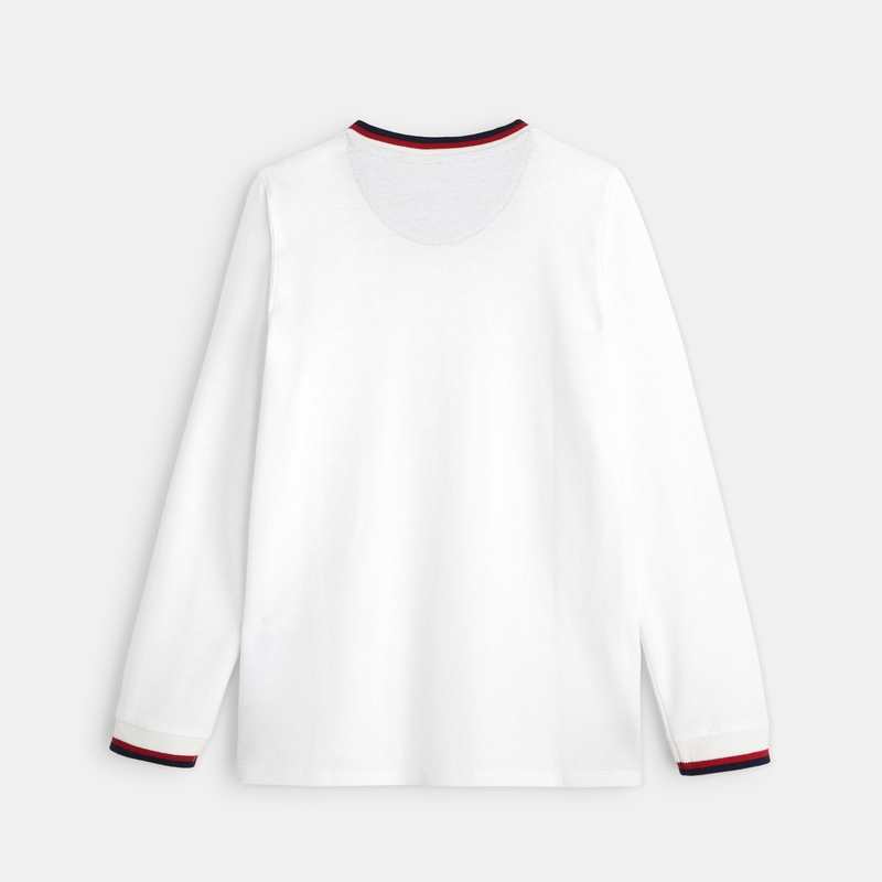 T-shirt manches longues à écusson blanc garçon