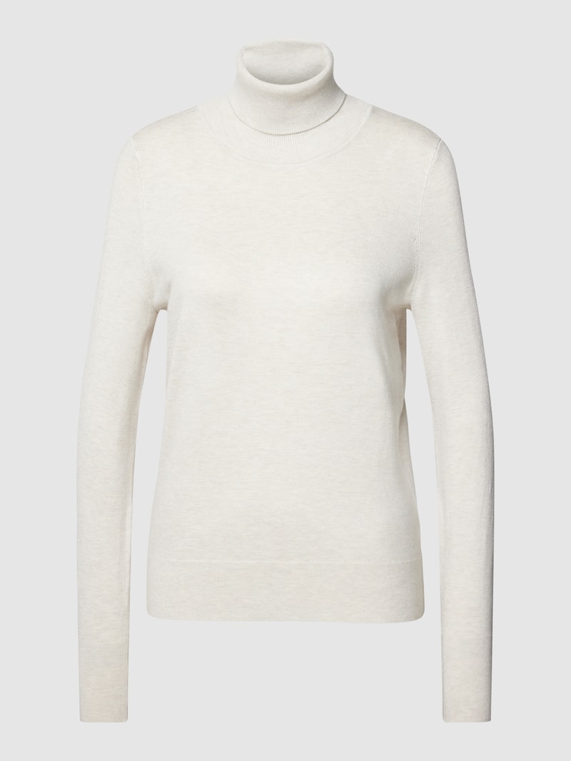 Longsleeve mit Rollkragen in ecru meliert