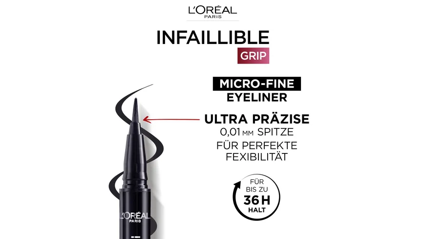 L'ORÉAL PARIS Infaillible Grip Micro-Fine 36h Eyeliner 0.4 g 01 - Obsidian