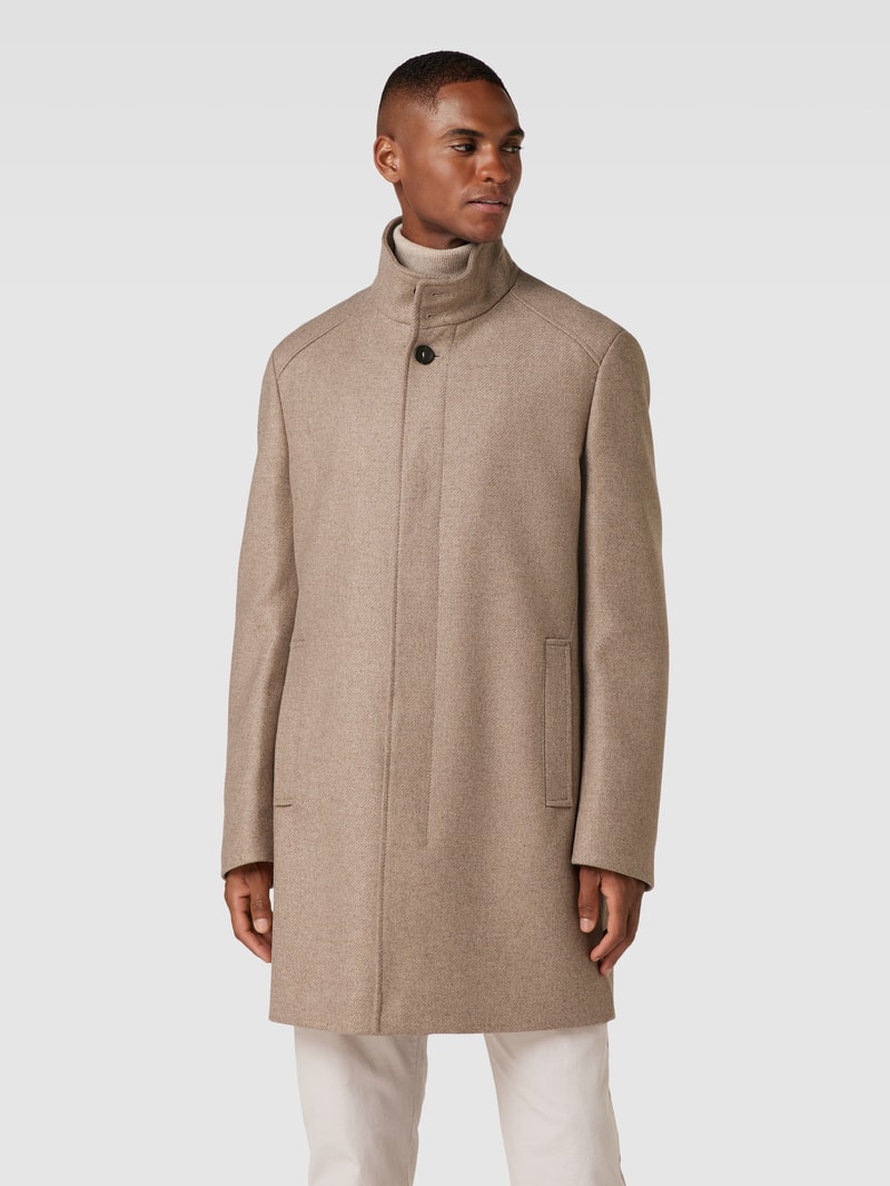 Kurzmantel mit verdeckter Knopfleiste Modell 'Show' in beige